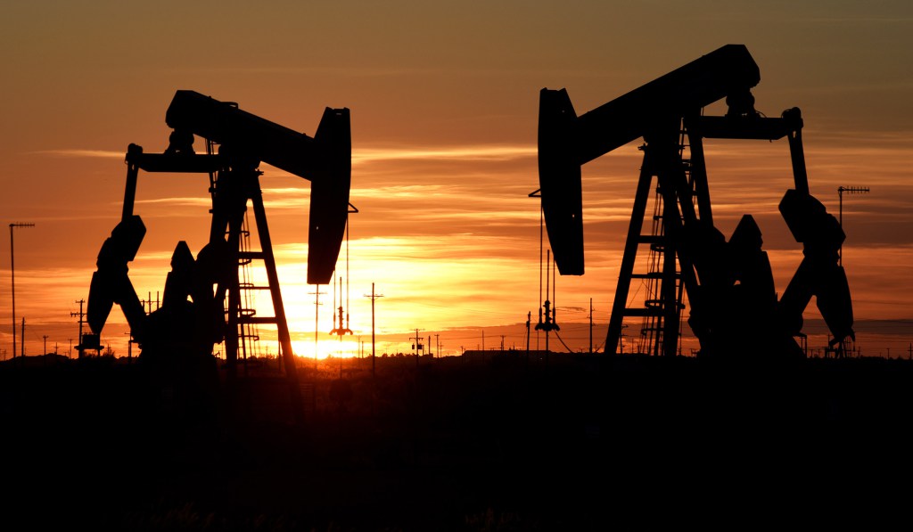 Pump jacks in an oil field